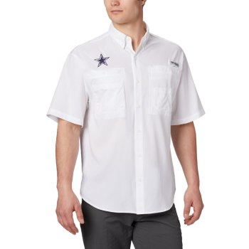 Columbia Muške Košulje - PFG Tamiami Short Sleeve - Dallas Cowboys Bijele | AWND-65024